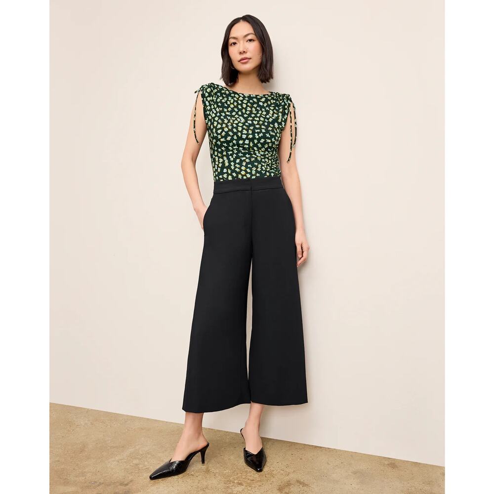 M.M. Lafleur The Zhou Culotte Crepe Pant Eco Soft Wave Black‎ Size 12 NWT
